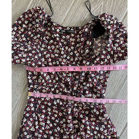 ZARA Floral Mini Dress Size XS - Picture 3 of 5